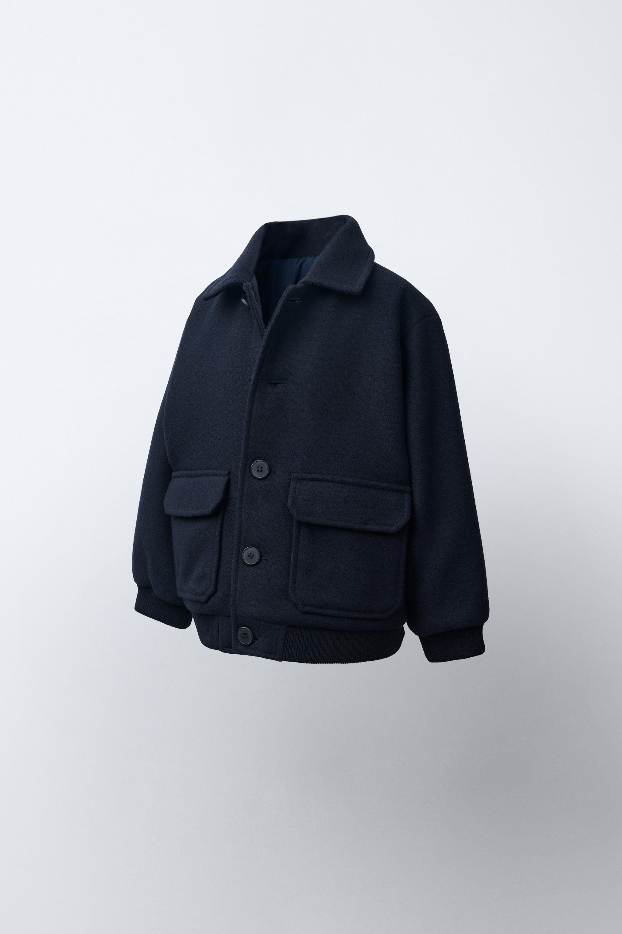 ウール混パフィジャケット - ネイビーブルー | ZARA Japan / 日本