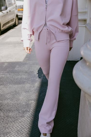 INTERLOCK FLARE TROUSERS - Pink by Zara