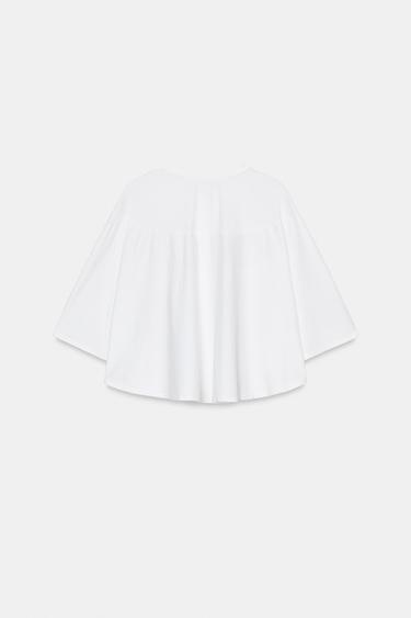 EMBROIDERED CAPE TOP - White by Zara - Image 5