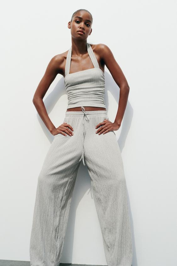 Zara Basic Gray Plaid Slim Pants, Women's Fashion, Bottoms, Other Bottoms  on Carousell