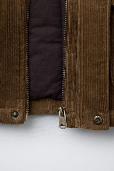 VESTE EN VELOURS CÔTELÉ MATELASSÉE DOUBLE COL EN CUIR DÉTACHABLE BENSIMON ® X ZARA  - Marron de Zara - Image 7