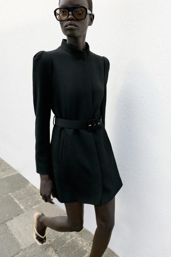 BELTED LONG BLAZER - Black