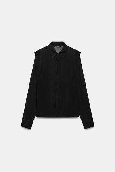 CAMISA FLUIDA - Negro de Zara - Imagen 0
