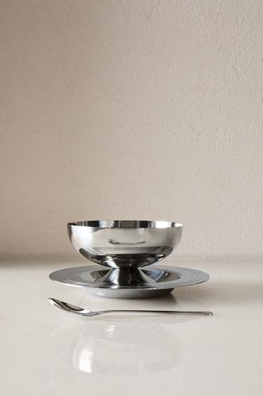 Zara DESSERT GLASS SET MADE OF SHINY METAL - Silver