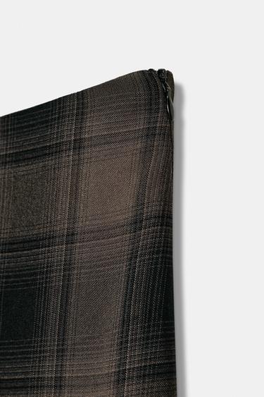 JUPE MI-LONGUE À CARREAUX - Noir / Marron de Zara - Image 8