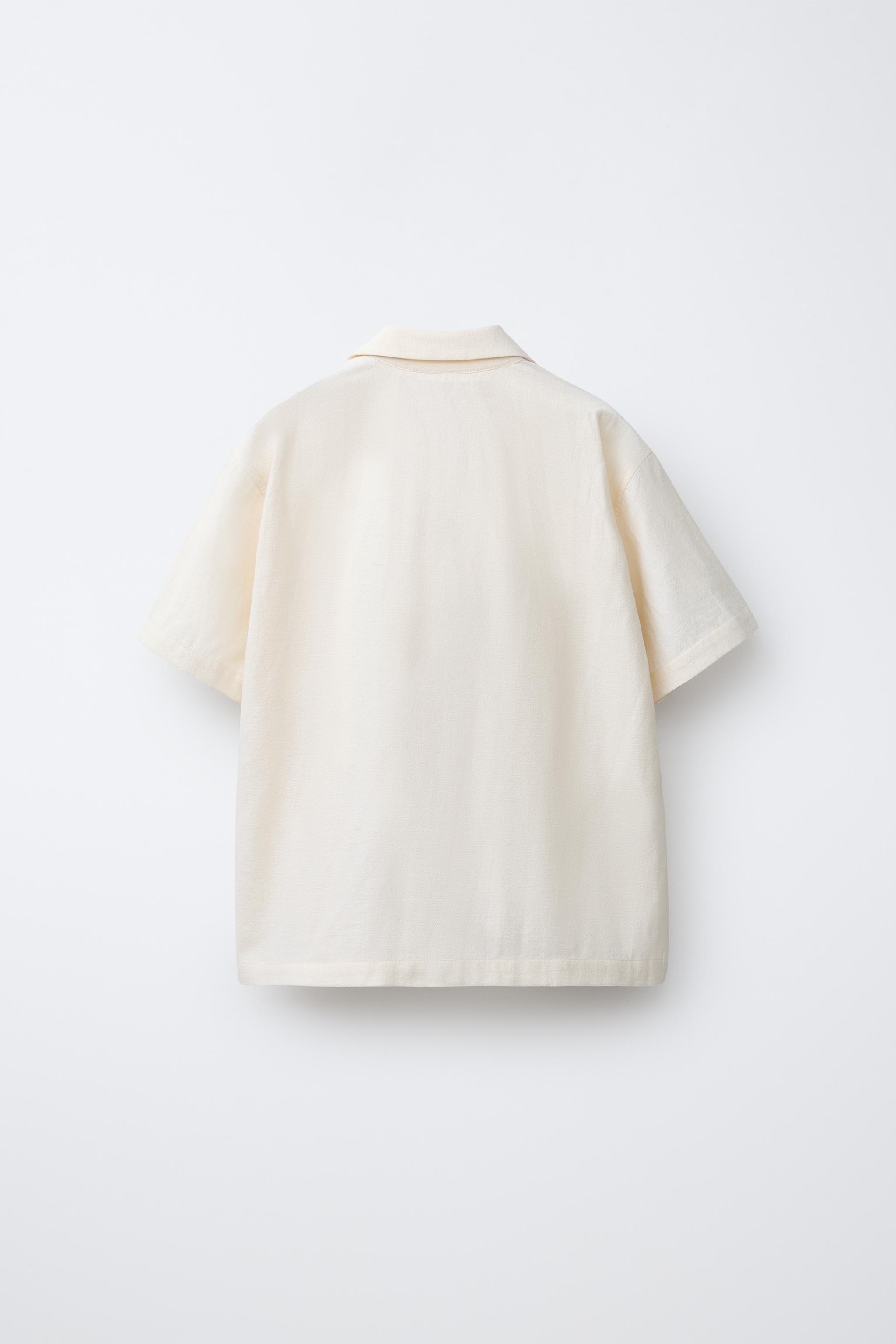EMBROIDERED PATCHWORK LINEN COTTON SHIRT