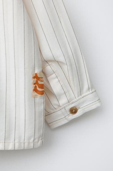 SURCHEMISE CONFORT RAYURES - Écru de Zara - Image 3