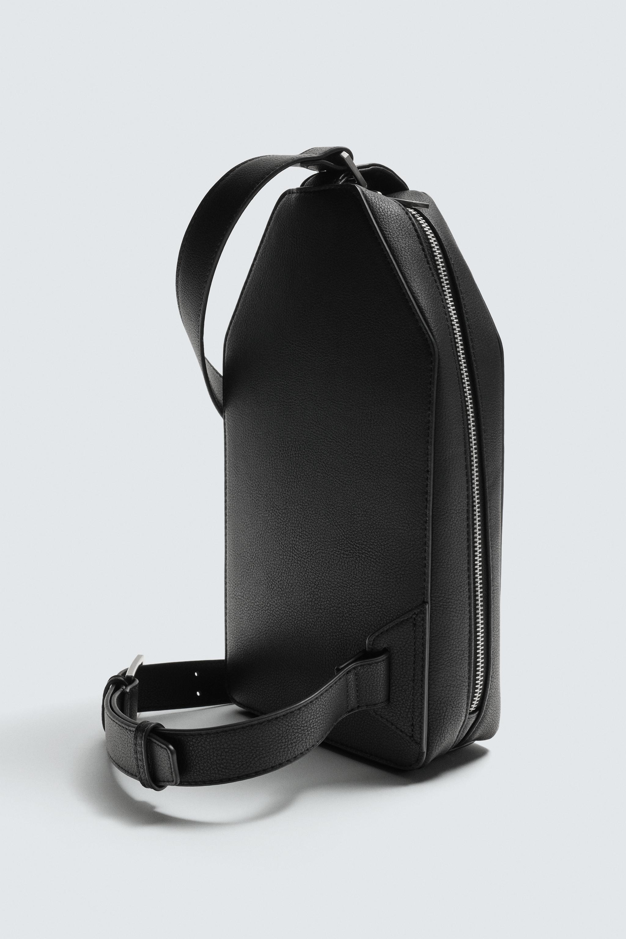 縦長テクスチャー入りクロスボディバッグ - ブラック | ZARA Japan / 日本