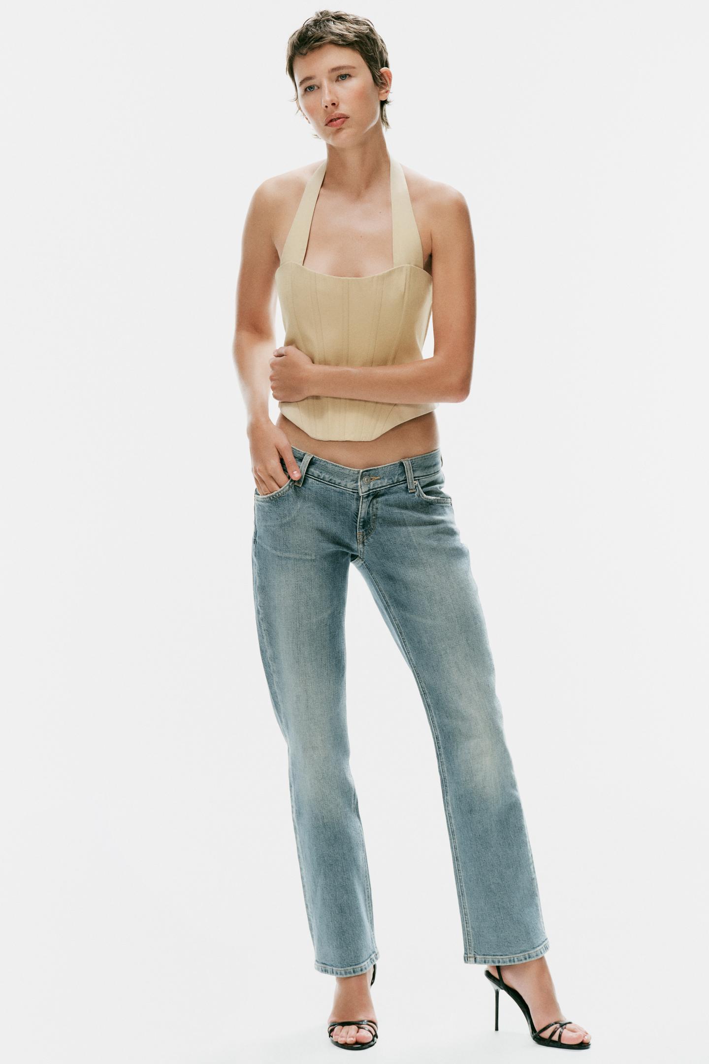 Корсет, завязка на шее — Zara, цвет: Бежевый