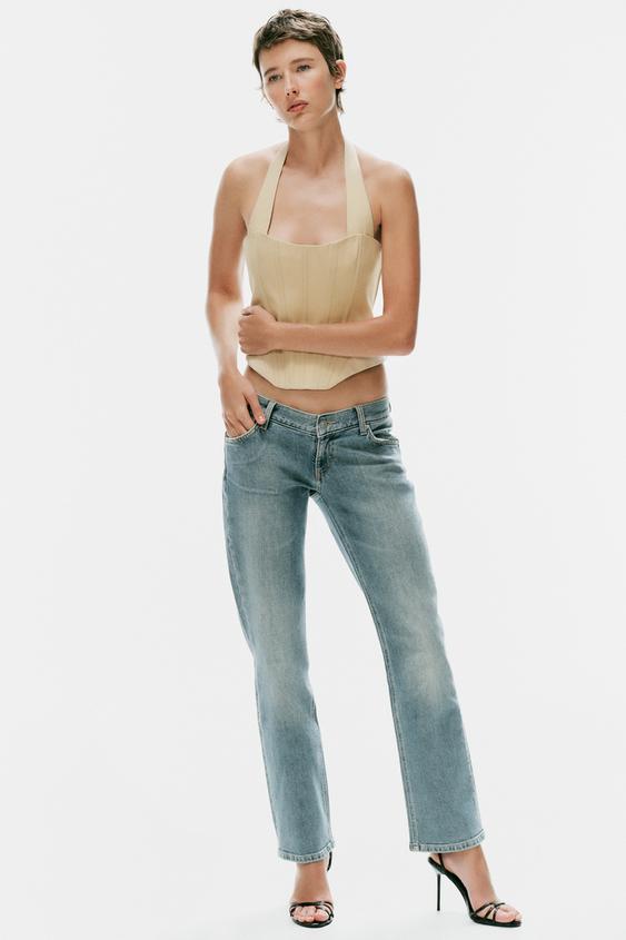 CORSETRY-INSPIRED HALTER TOP - Beige by Zara - Image 0