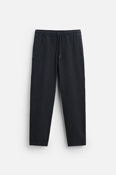 RELAXED FIT TEXTURED TROUSERS - Blue grey by Zara