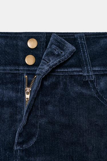 MINI-JUPE EN VELOURS CÔTELÉ - Bleu marine de Zara - Image 6