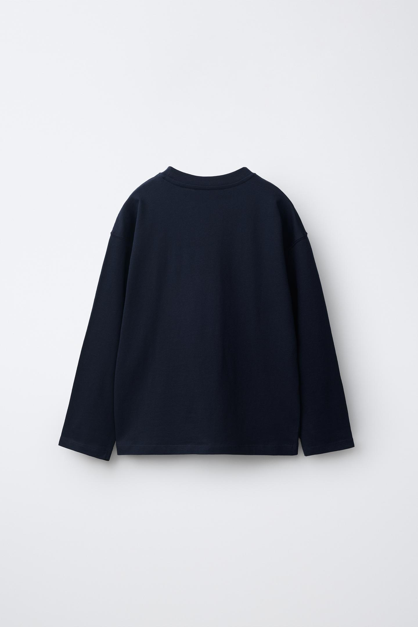 Детские футболки Zara 3-PACK OF Solid Long-Sleeve T-SHIRTS, цвет: Тёмно-синий — фото 3