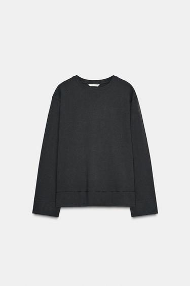 CAMISETA RÚSTICA ALGODÓN - Carbón de Zara