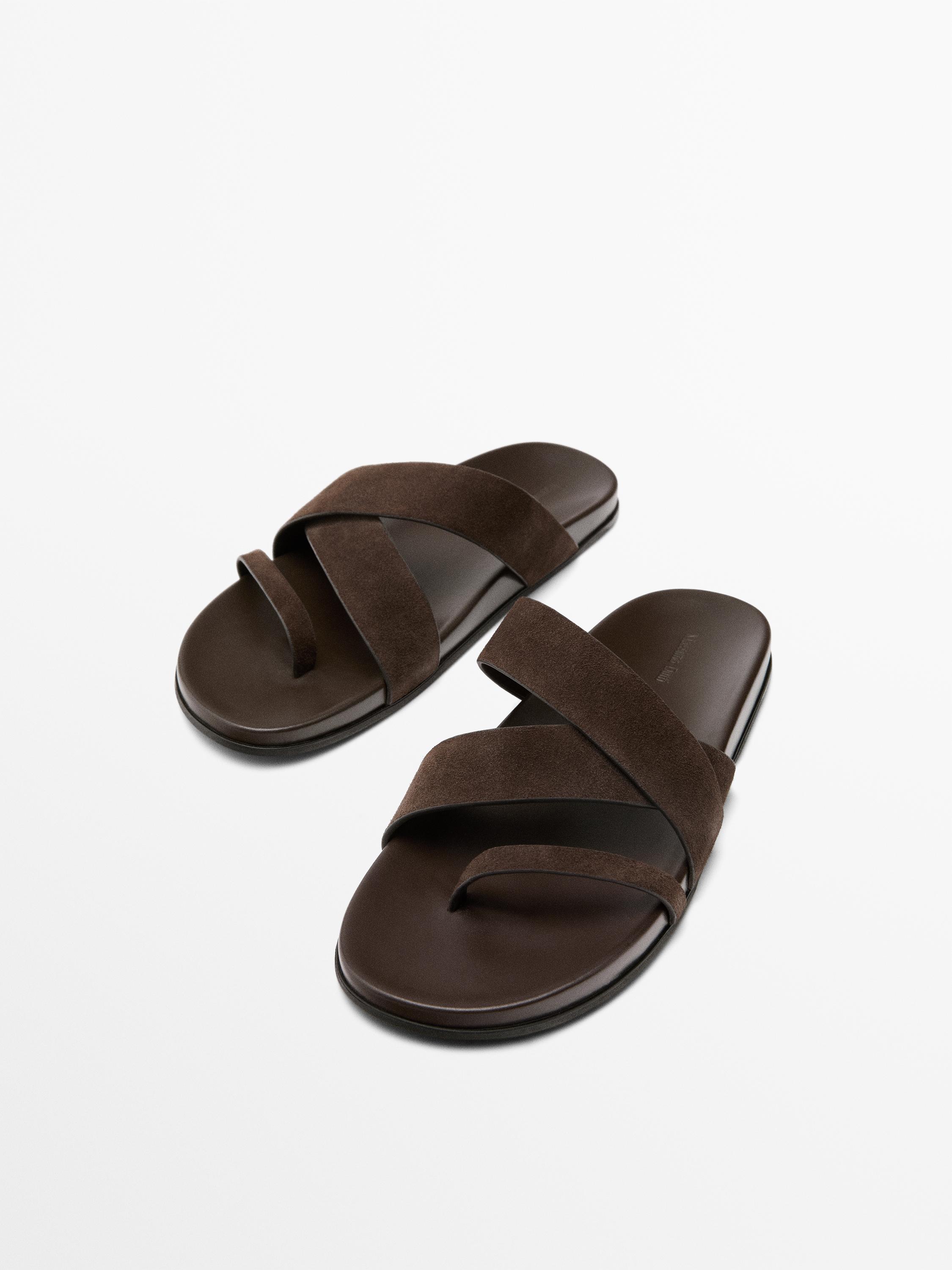 Leather strap sandals