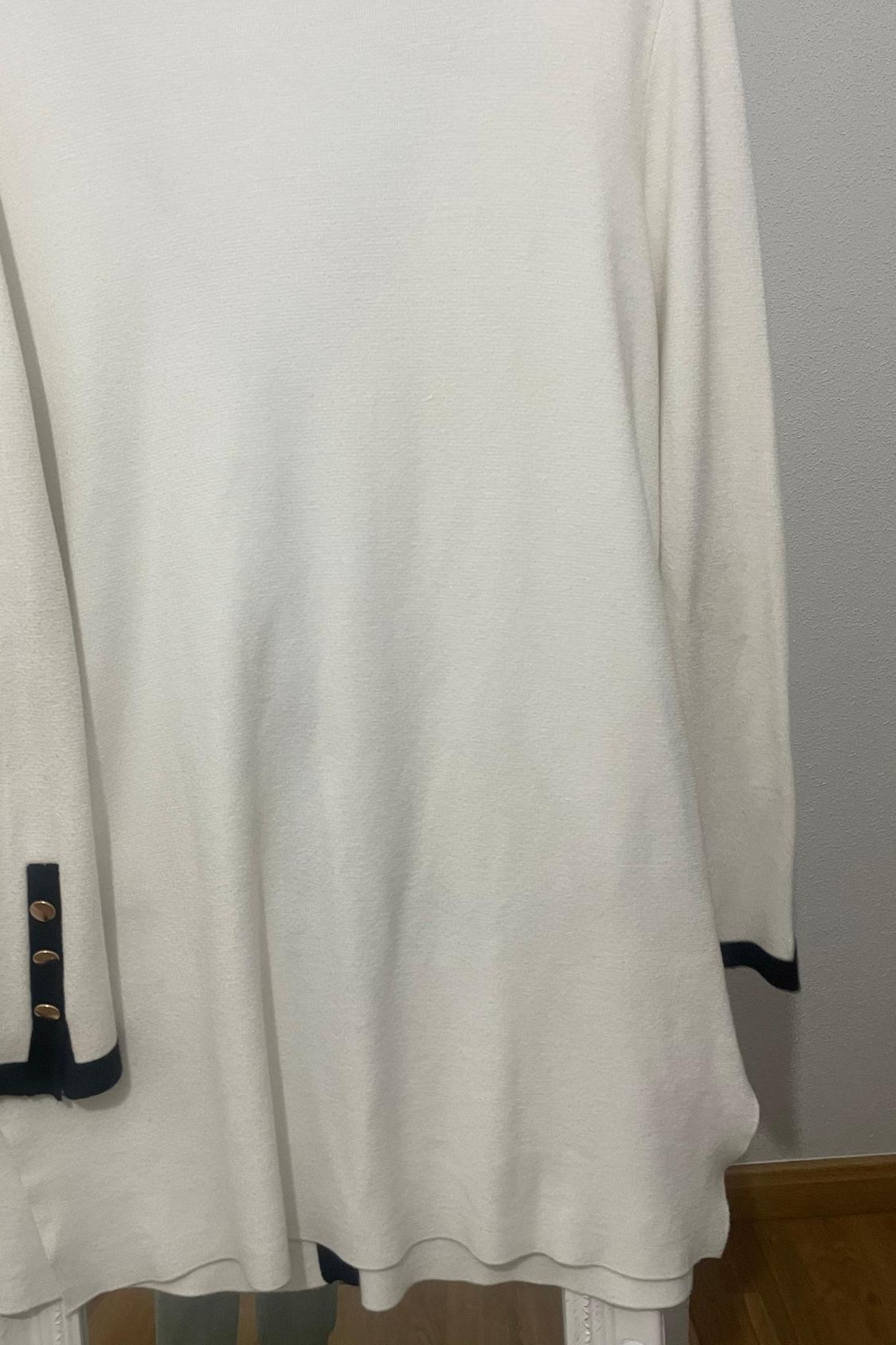 LONG CARDIGAN WITH PEARL BUTTONS - Image 3