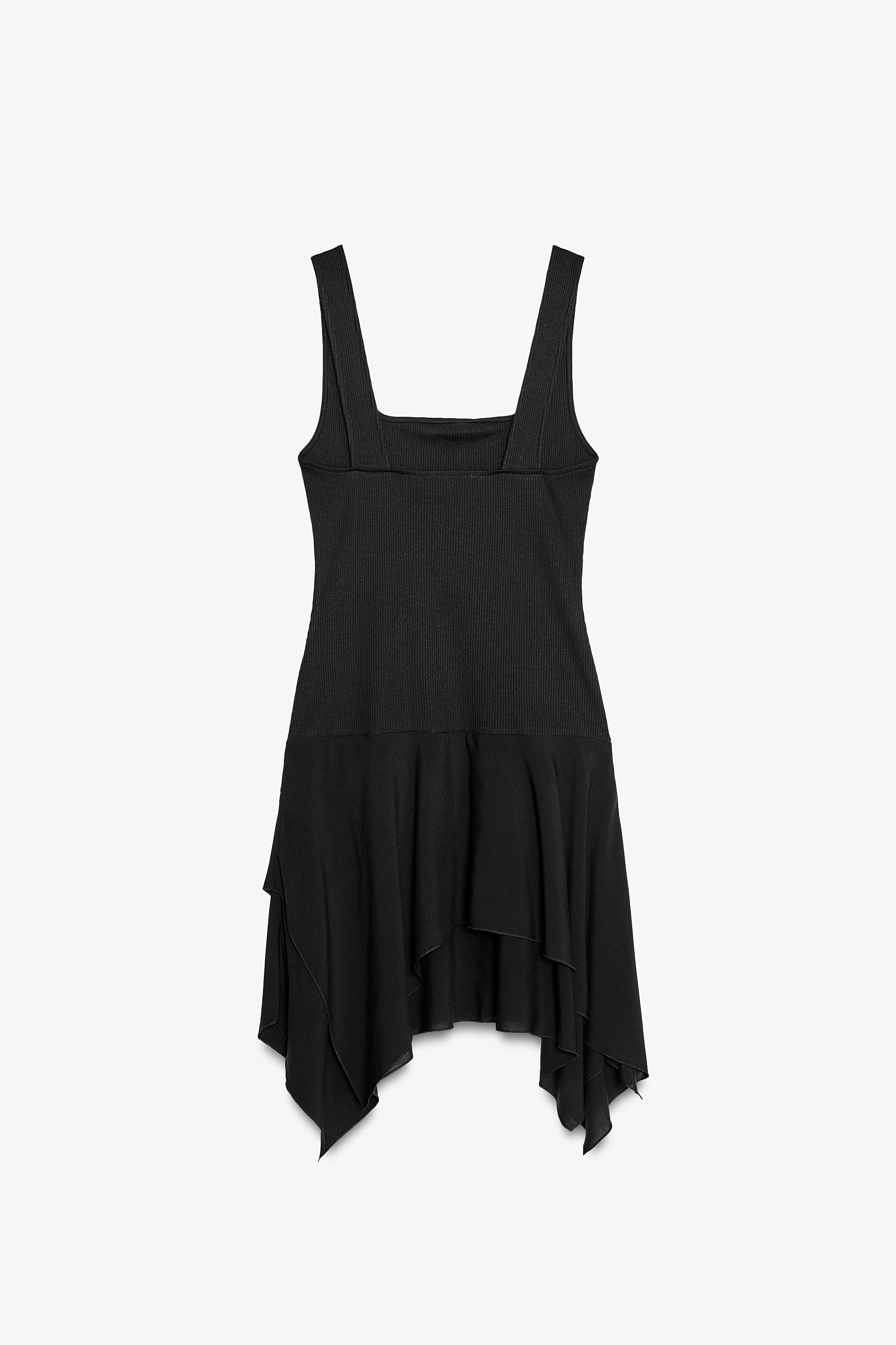 ZARA コントラスト ワンピース 0085/314 コントラスト ワンピース - ブラック | ZARA Japan / 日本