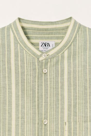CHEMISE RAYURES ÉDITION LIMITÉE - Blanc / Vert de Zara - Image 6