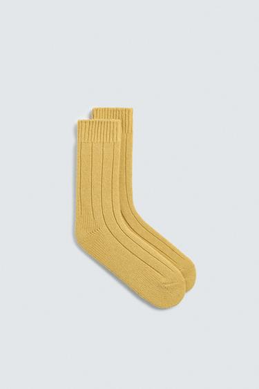 RIBBED WOOL BLEND SOCKS AARON LEVINE X ZARA - Yellow by Zara - Image 0