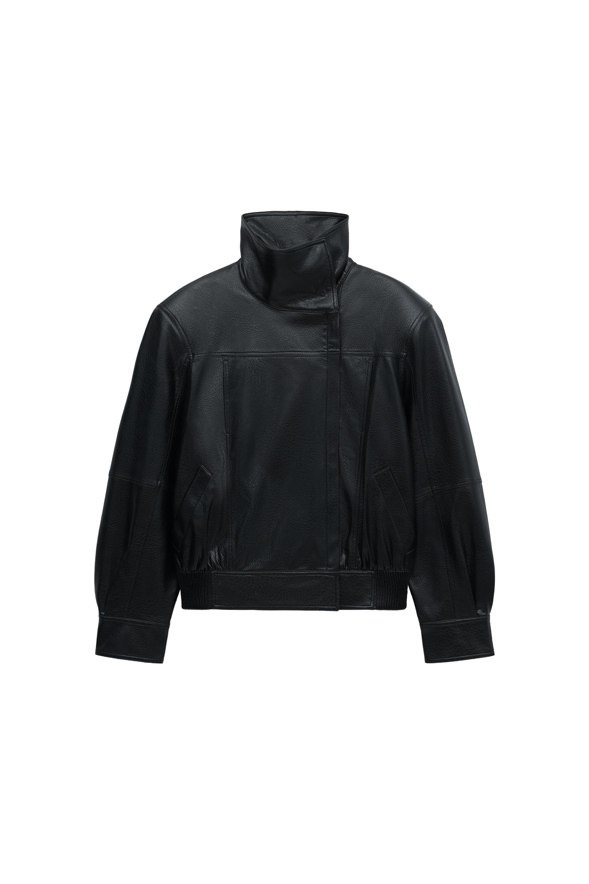 CHAQUETA EFECTO PIEL HOMBRERAS
