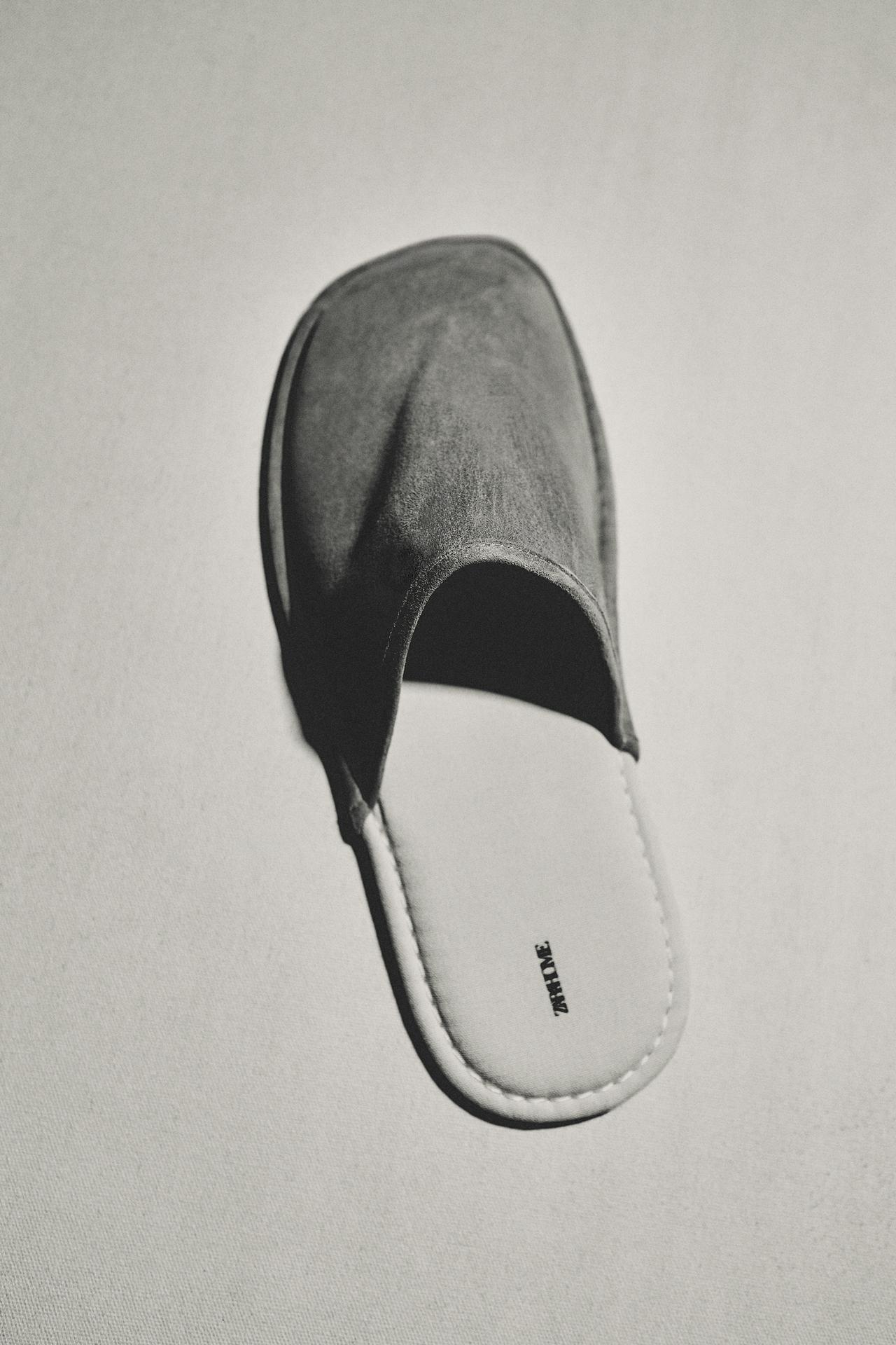 LEATHER MULE SLIPPERS — Taupe Gray