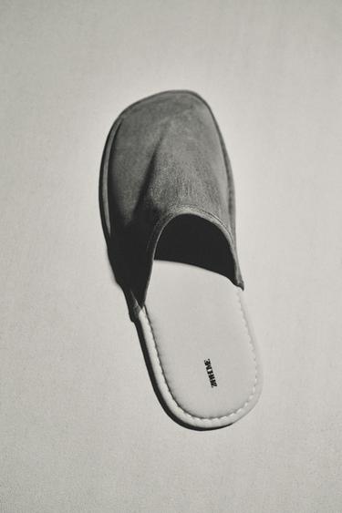 LEDERPANTOFFELN - Maulwurfsgrau von Zara