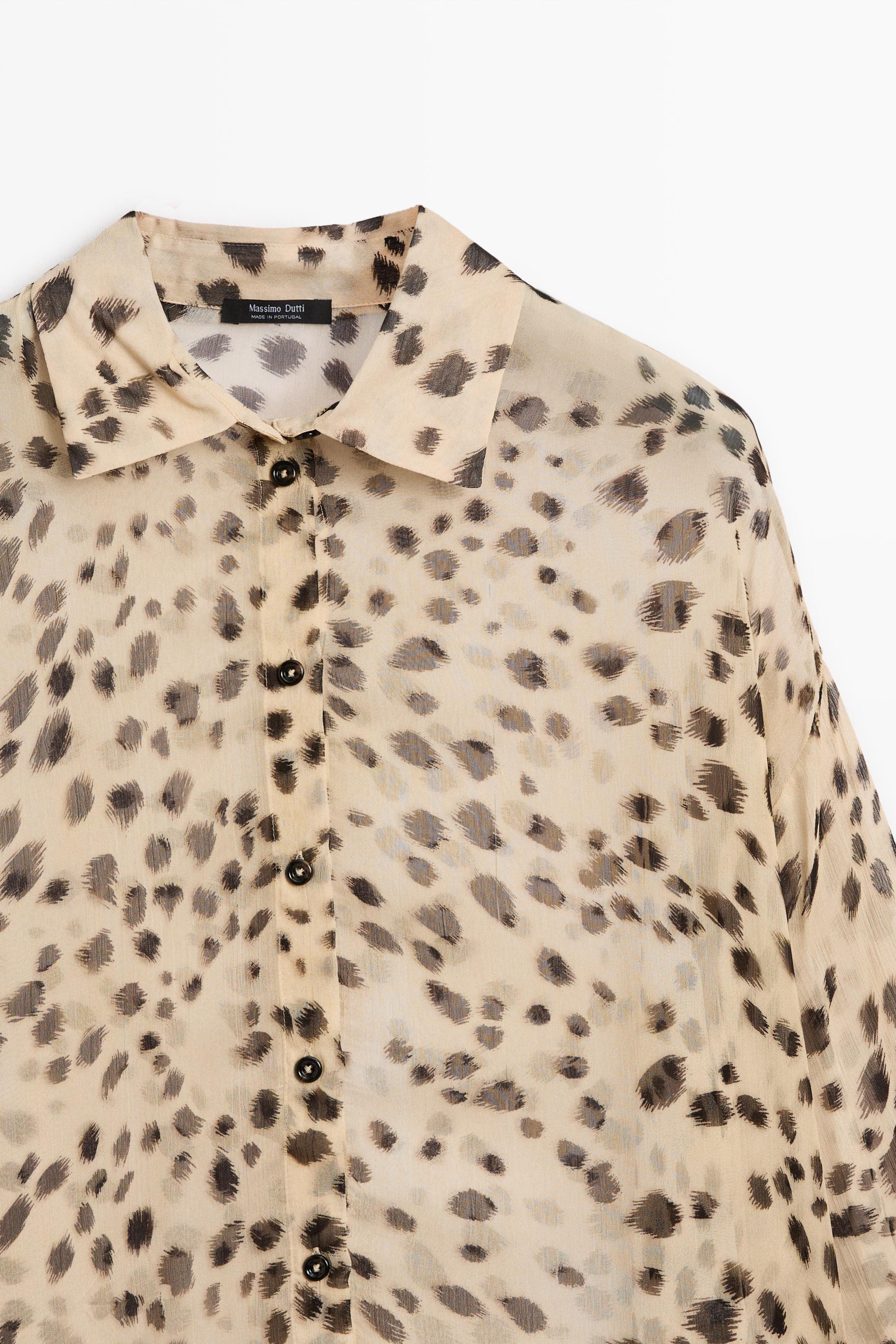 Animal print flowing shirt