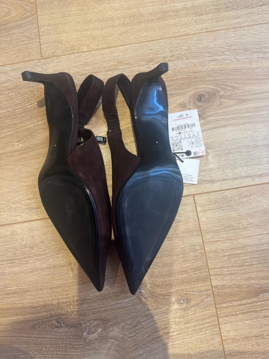 SUEDE KITTEN HEEL SLINGBACK SHOES - Image 3