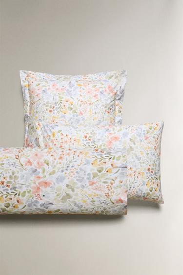 TAIE D’OREILLER IMPRIMÉ FLORAL - Blanc cassé de Zara - Image 0