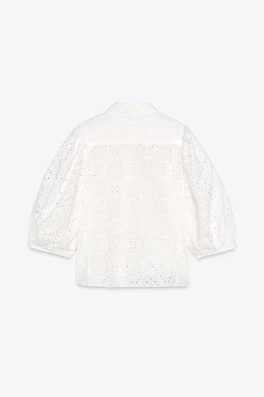 ZW COLLECTION SHIRT WITH CUTWORK EMBROIDERY - White by Zara - Image 5