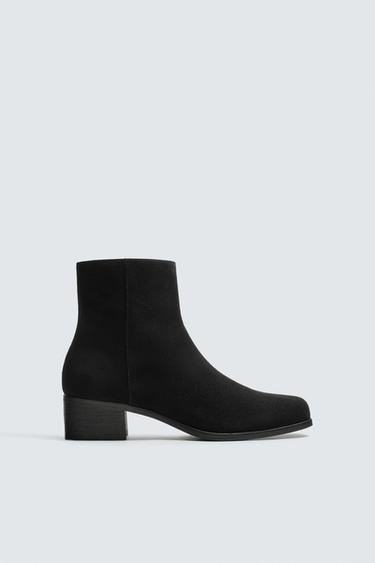LEREN LAARZEN MET HAK LIMITED EDITION - Zwart van Zara