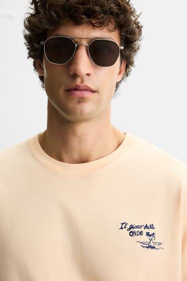 CONTRAST PRINT T-SHIRT - Vanilla by Zara - Image 4