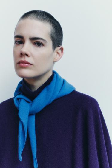 Zara WOOL BLEND BANDANA - Neon blue - Image 0