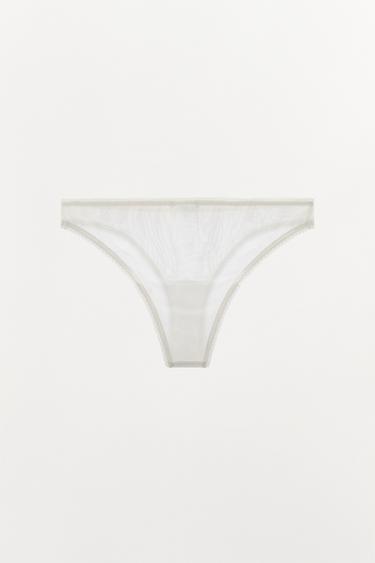 CULOTTE EN MESH ET DENTELLE - Blanc cassé de Zara - Image 5