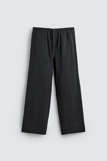 FLOWING RELAXED FIT TROUSERS - Black by Zara