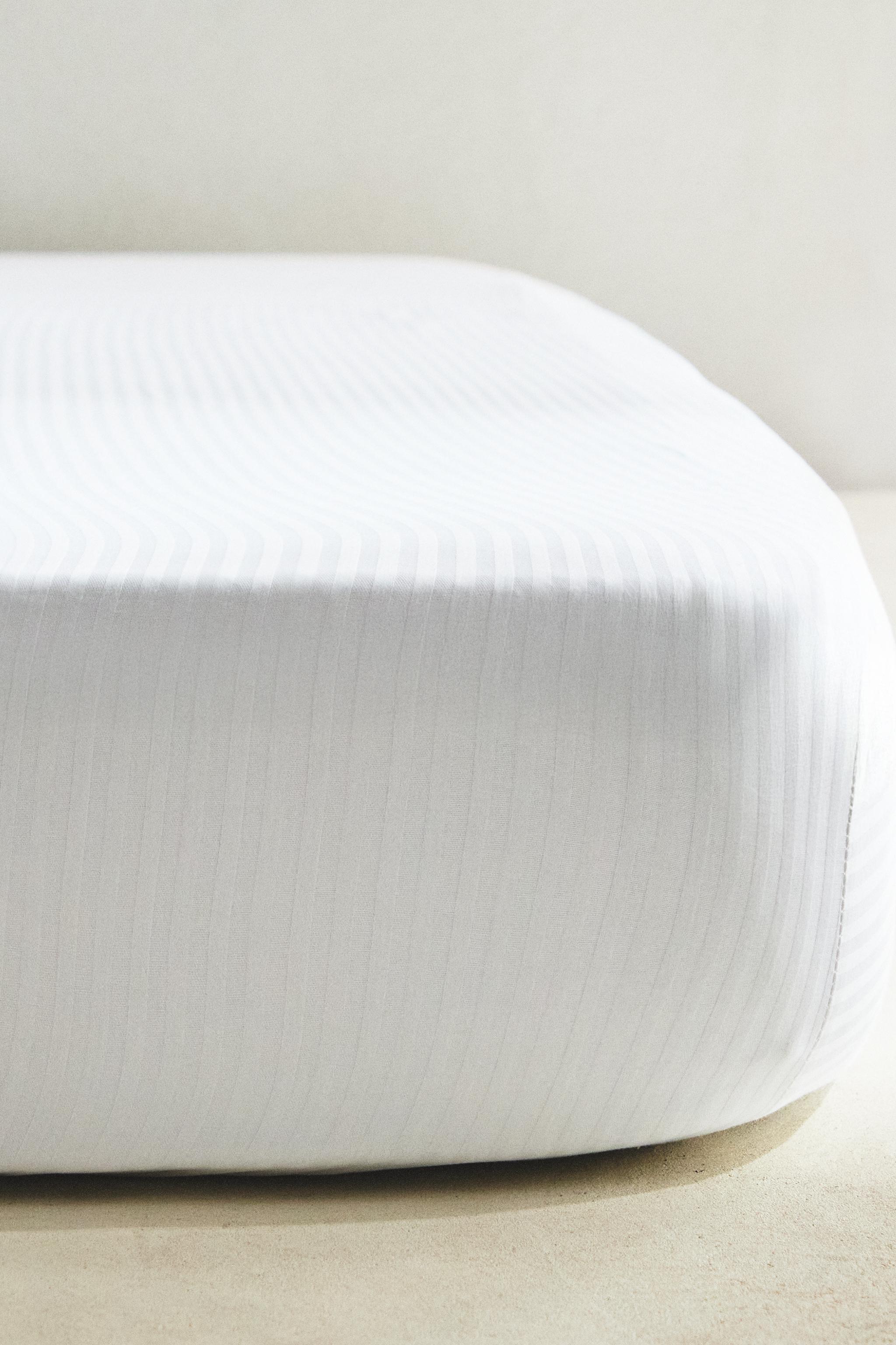 Zara STRIPED COTTON MATTRESS PROTECTOR — фото 7