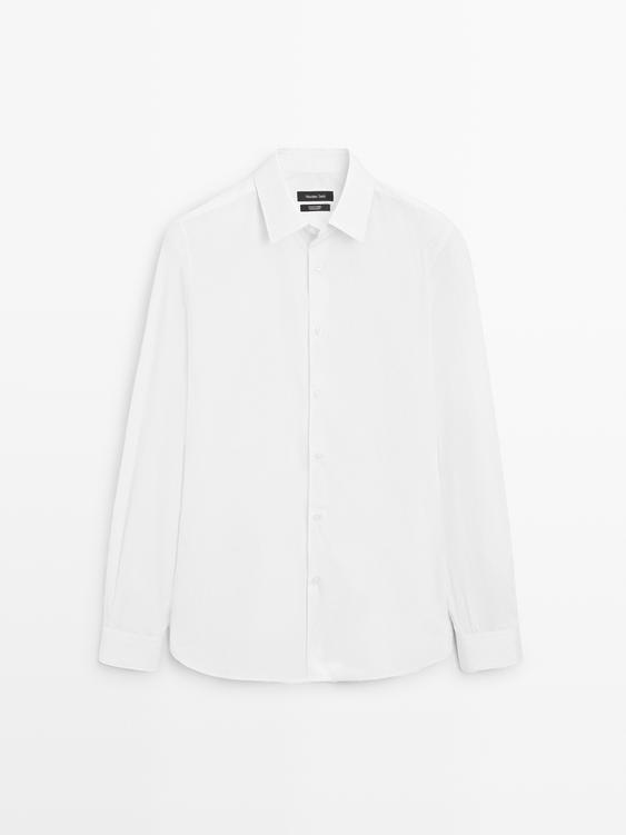 Slim fit 100% cotton poplin shirt