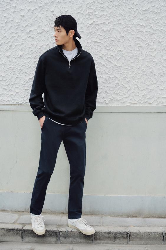 Zara 緊身版休閒長褲 - 海藍色 - 圖片 0
