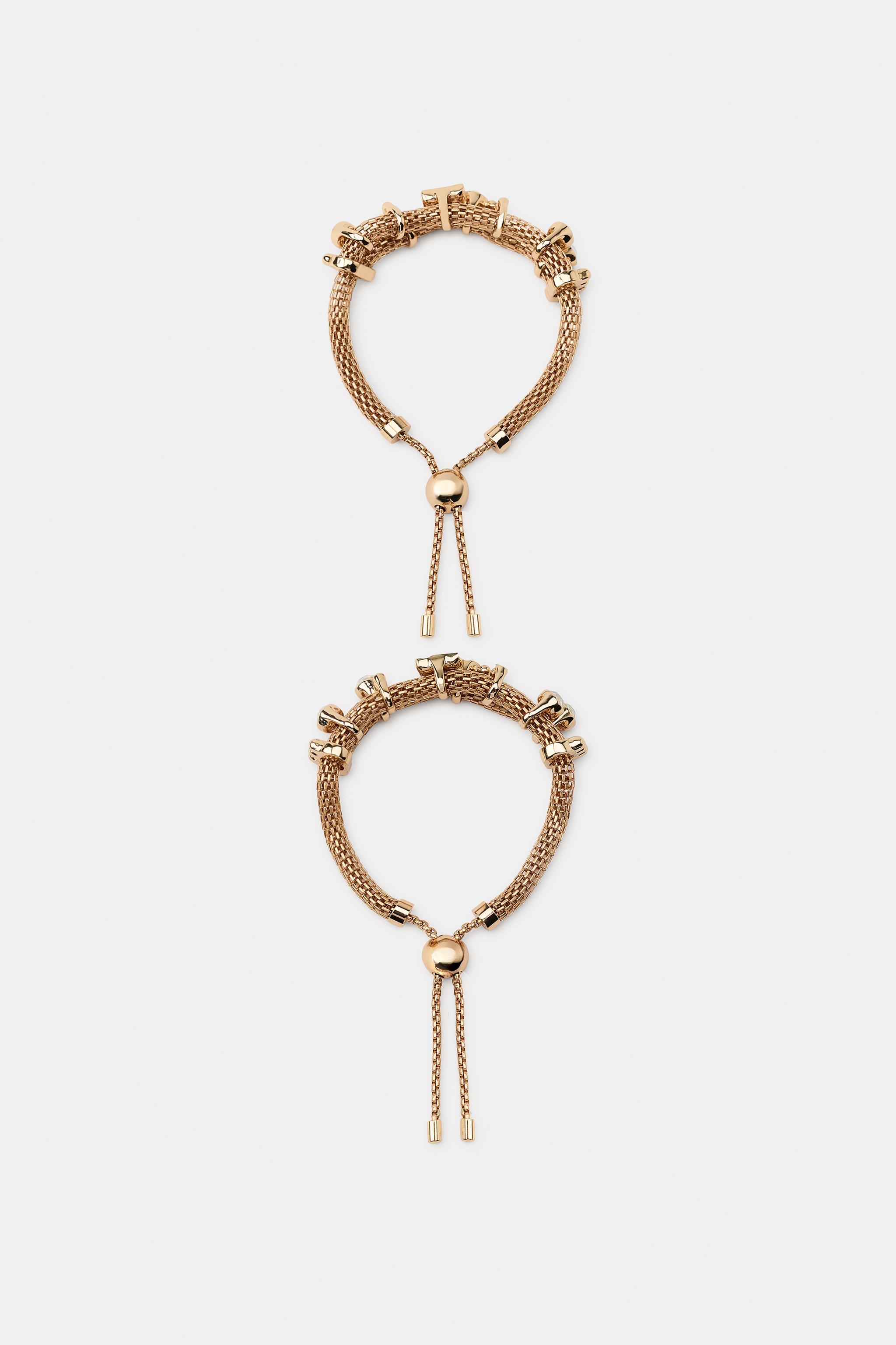 2-PACK JEWELED MESH BRACELETS