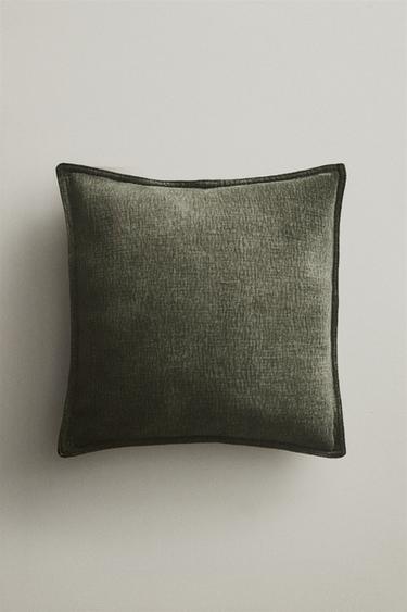 Zara TEXTURED THROW PILLOW COVER - Green
