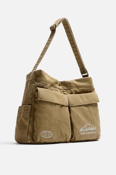 SAC PORTÉ ÉPAULE EN TISSU - Marron de Zara - Image 1