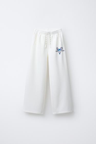 WIDE-LEG TROUSERS WITH MODAL LILO & STITCH © DISNEY - Ecru by Zara - Image 0