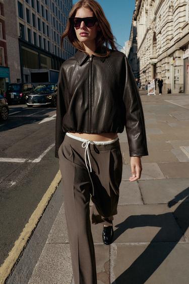 WIDE-LEG TROUSERS WITH DOUBLE WAISTBAND -  by Zara