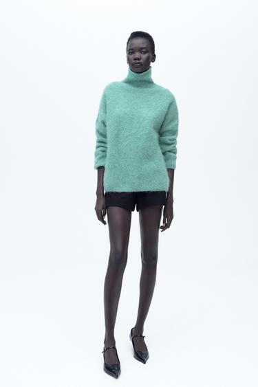 JERSEY PUNTO CON ALPACA - Verde agua de Zara - Imagen 0