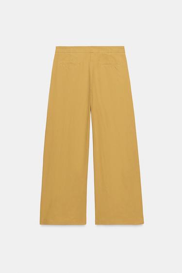 PANTALON À PLIS ZW COLLECTION - Moutarde de Zara - Image 8