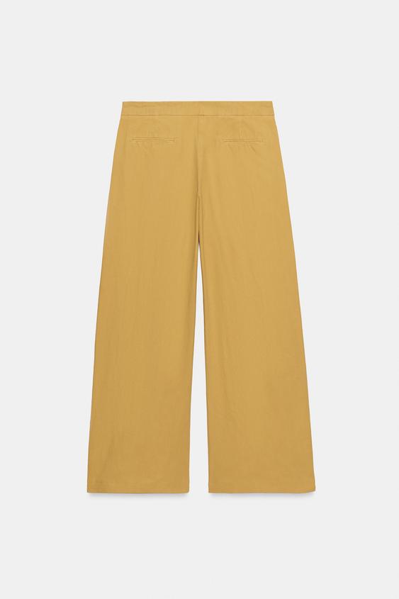 PANTALON À PLIS ZW COLLECTION - Moutarde de Zara - Image 8