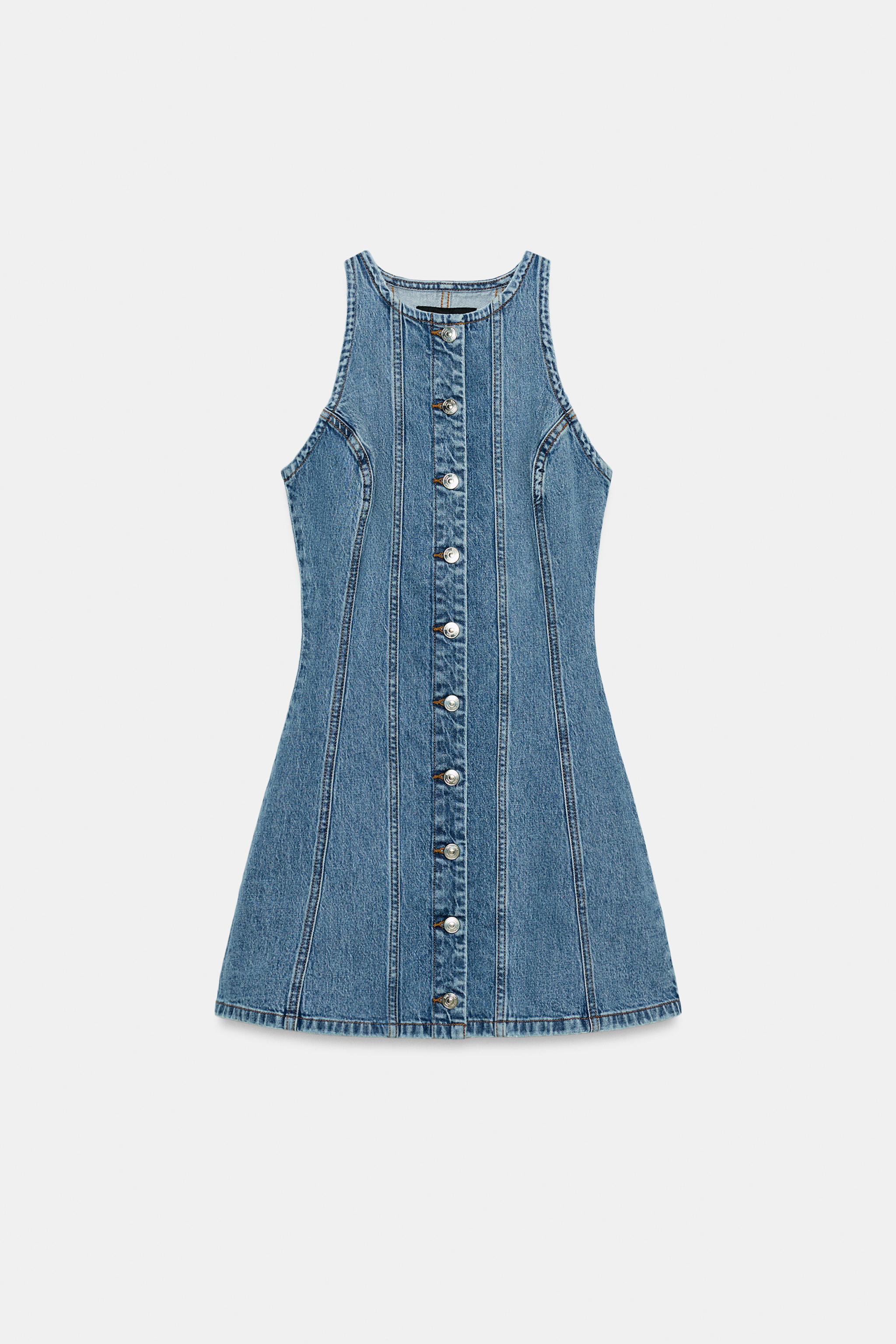 Z1975 MINI SEAMED DENIM DRESS - Mid-blue | ZARA United States Z1975 MINI SEAMED DENIM DRESS - Mid-blue | ZARA United States