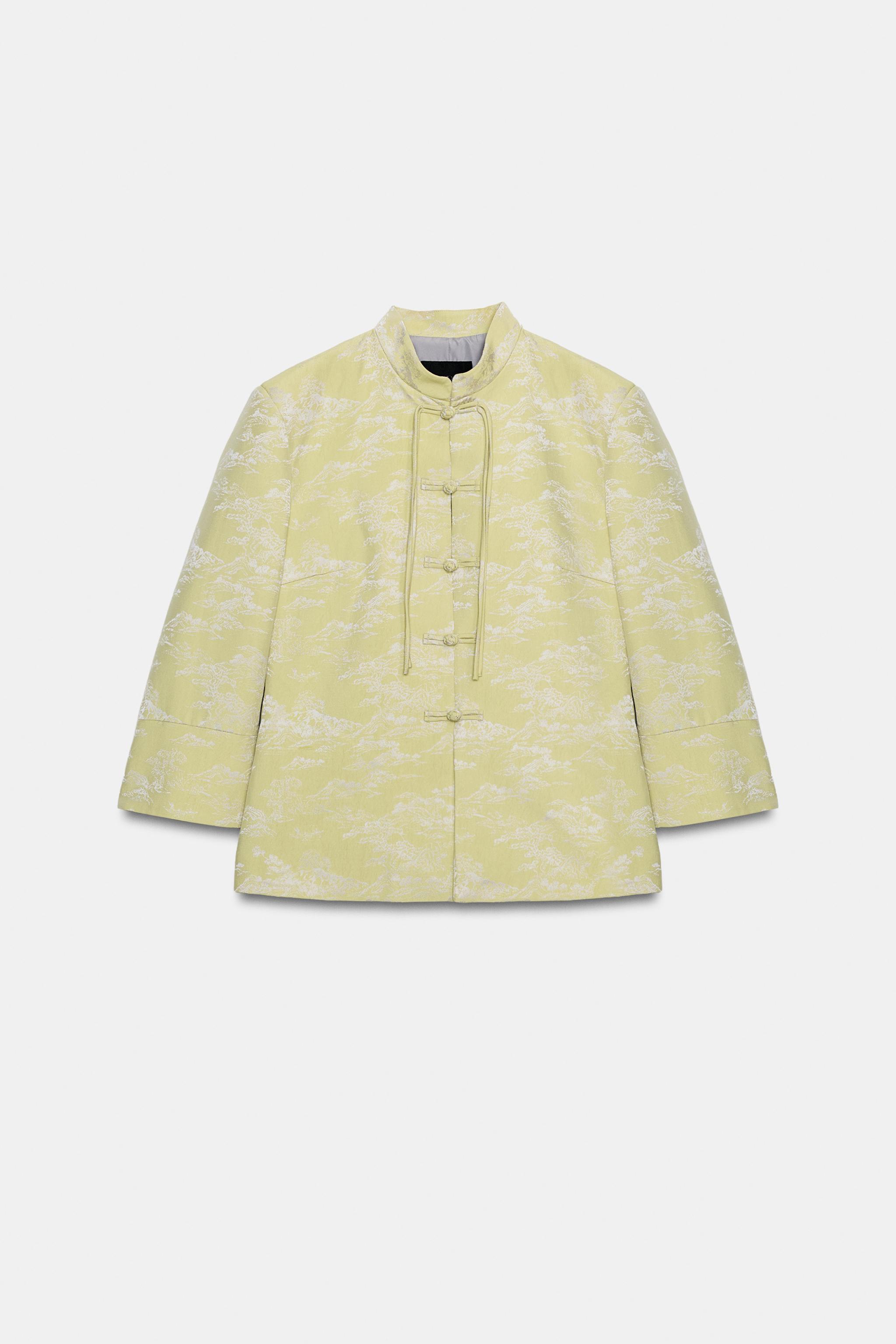 Женские пиджаки Zara JACQUARD FROG FASTENING BLAZER — фото 5