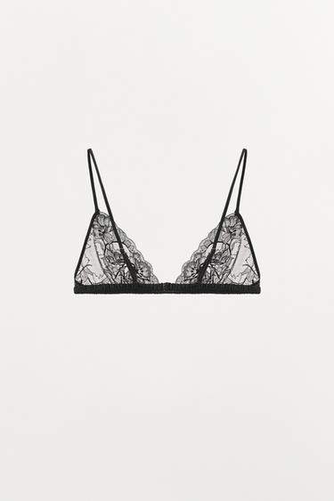 LACE TRIANGLE BRALETTE - Black by Zara - Image 4