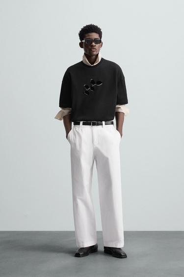 CAMISETA ESTAMPADO TEXTURA - Negro de Zara - Imagen 0
